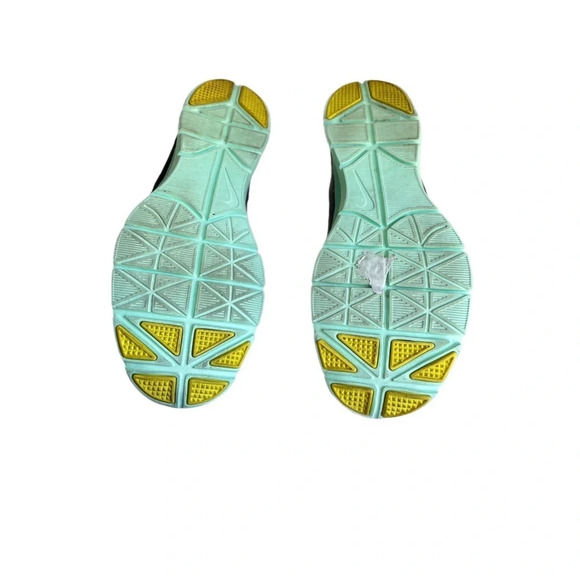 Nike Flex Trainer 3 Wms 7.5 Sneakers Black Mint Lace-up Mesh Training 580374-004 - Picture 3 of 8